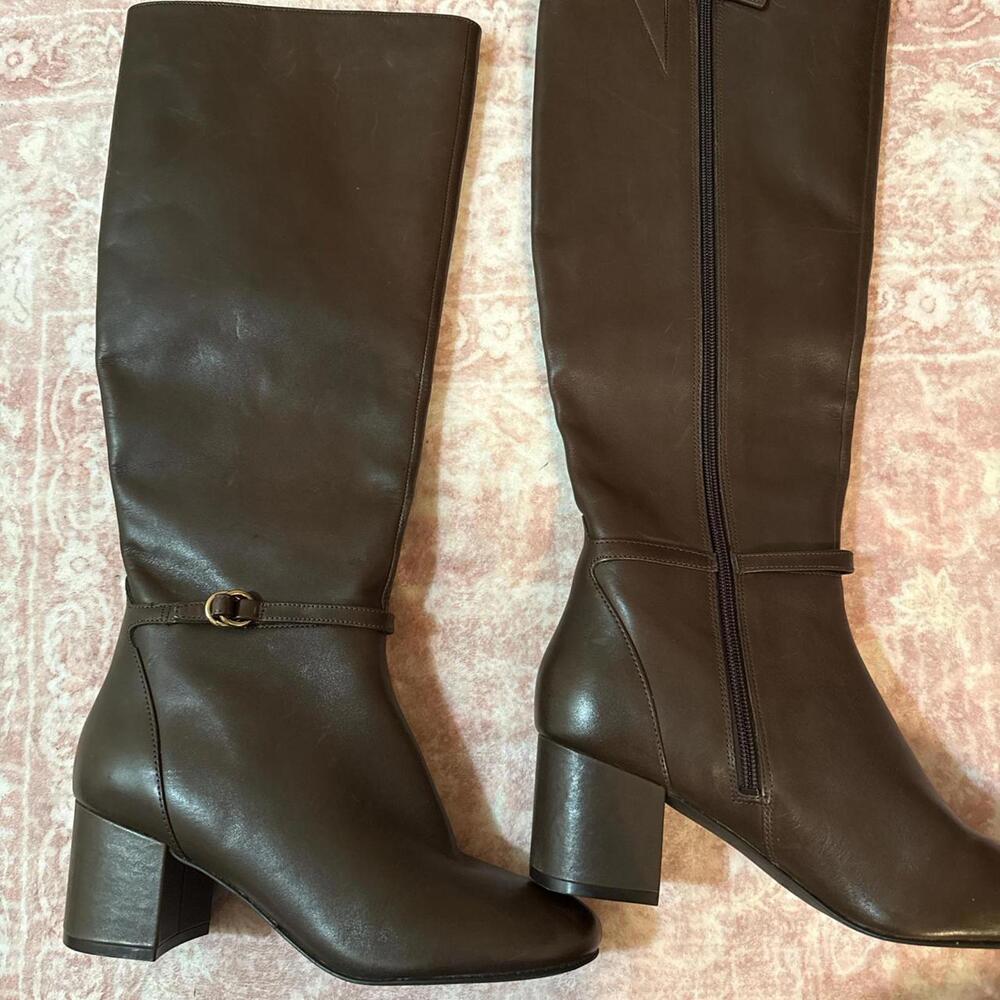 Stylish Cole Haan Brown Leather Knee-High Boots